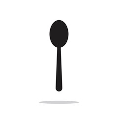 Single spoon vector silhouette on white background. Spoon icon sign illustration design.