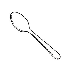 Single spoon vector silhouette on white background. Spoon icon sign illustration design.