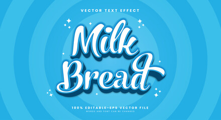 Milk Bread 3d editable text effect Template Suitable for modern style