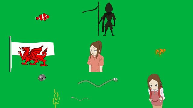 green screen white background silhouette man bow arrow image computer flag wales girl pink shirt stands front woman group fish swimming ocean worm school uniform backpack clown red fire.