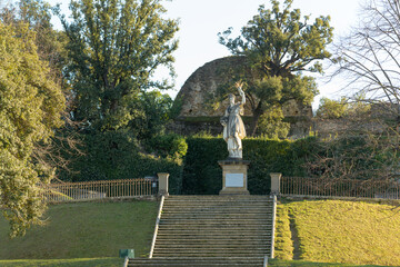Neptune Fountain with trident and sea creatures by Stoldo Lorenzi, 16th-century Mannerist sculpture...