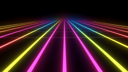 Obraz premium Colorful neon grid pattern