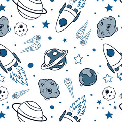 Space seamless pattern print design. Vector illustration design for fashion fabrics, textile graphics, prints.