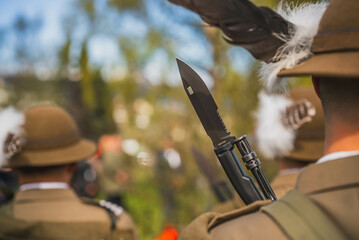 Polish soldier of the Podhale Rifles Brigade seen from behind.