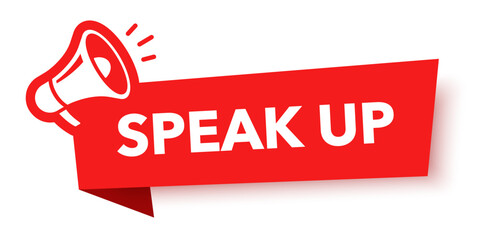 Megaphone with speak up speech bubble. Loudspeaker. Banner for business, marketing and advertising. Vector illustration.