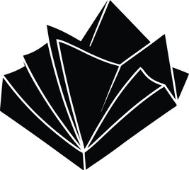 Folded Pocket Square Icon: A sophisticated graphic representation of a folded pocket square, ideal for fashion, style, and elegance-themed projects.  The minimalist design exudes class and refinement.