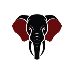 Elephant head on white background