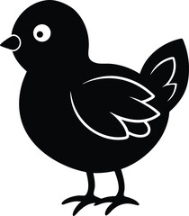 Charming Chick Silhouette: A delightful silhouette of a chick, showcasing its endearing form with simplicity and charm.