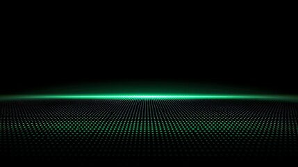 Abstract glowing green dots on black background