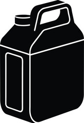 Fuel Container Icon: A simplified, minimalist depiction of a black fuel container, a symbol of industry and resource management.