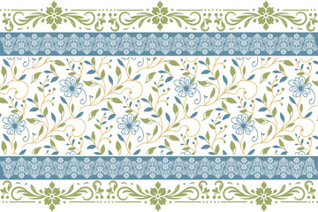 Simple floral seamless sketch.One line hand drawn flowers.Fashion textile repeat.Border design minimal.Modern outline pattern

