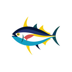 Tuna fish on white background