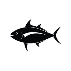 Obraz premium Tuna fish silhouette on white background