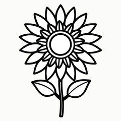 sunflower-out-line-victor-icon-on-white-background.eps
