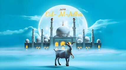 Eid al-Adha Mubarak, Eid al-Adha Celebration, Bakra Eid Festival Symbolizing Faith, Sacrifice, and Festivity.	