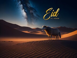 Eid al-Adha Mubarak, Eid al-Adha Celebration, Bakra Eid Festival Symbolizing Faith, Sacrifice, and Festivity.	