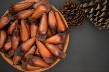 peanuts on a wooden background