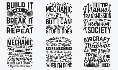 Fototapeta premium Mechanic Transmission And Drivetrain T-Shirt Design Bundle, Hand Drawn Lettering Typography Quotes, Inspirational Calligraphy Decorations, For Templates, Wall, And Flyer.