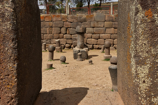 the Fertility Temple in Puno- Inca Uyo-Peru, where ancient stone phalluses stand as symbols of life, fertility, and ancestral Andean beliefs. Chucuito 