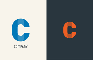 initial C logo design, for logo brand company, vector illustration