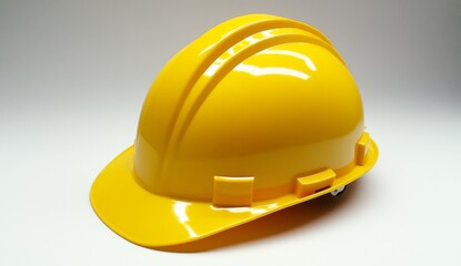 a yellow hard hat and an American flag on a white background, close-up shot. website banner.