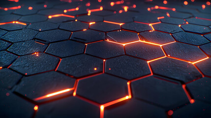 Abstract Glowing Hexagon Pattern Background
