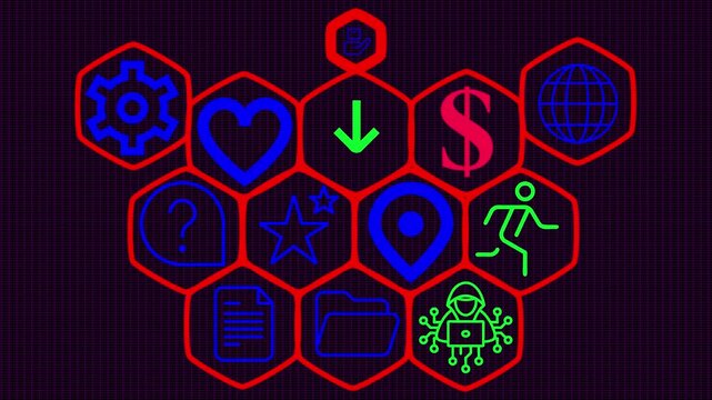 Tax Hexagonal Touch Screen Concept Hexagonal virtual Touch Screen Concept with man touching screen with finger and light streak