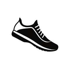 Running shoe silhouette  on white background
