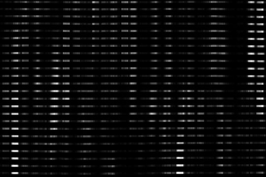 A screen display with glitches and scan lines black and white abstract background