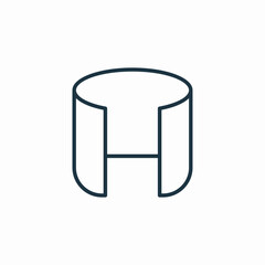 3d cylinder icon sign vector