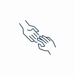 kindness touch icon sign vector