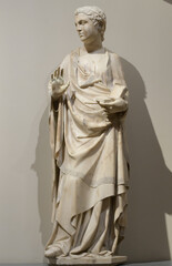 Marble statue of the Virgin Mary from the Annunciation group by Giovanni d'Ambrogio, originally for...