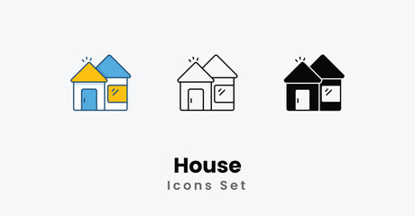 House Vector icon set vector stock illustration