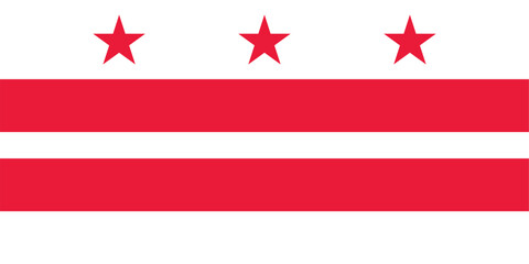 Washington DC flag in flat style, vector illustration.