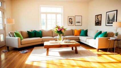 living room with fireplace