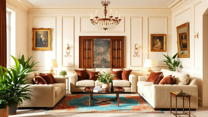 living room with fireplace