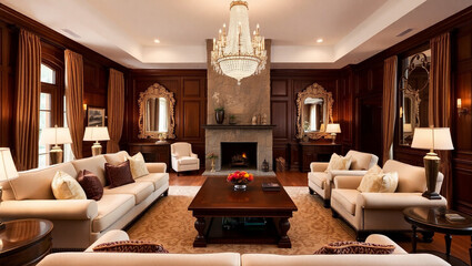 living room with fireplace