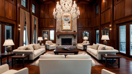 living room with fireplace