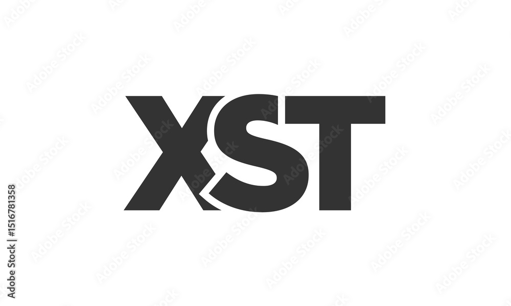 Fototapete xst logo design template with strong and modern bold text. initial based vector logotype featuring s