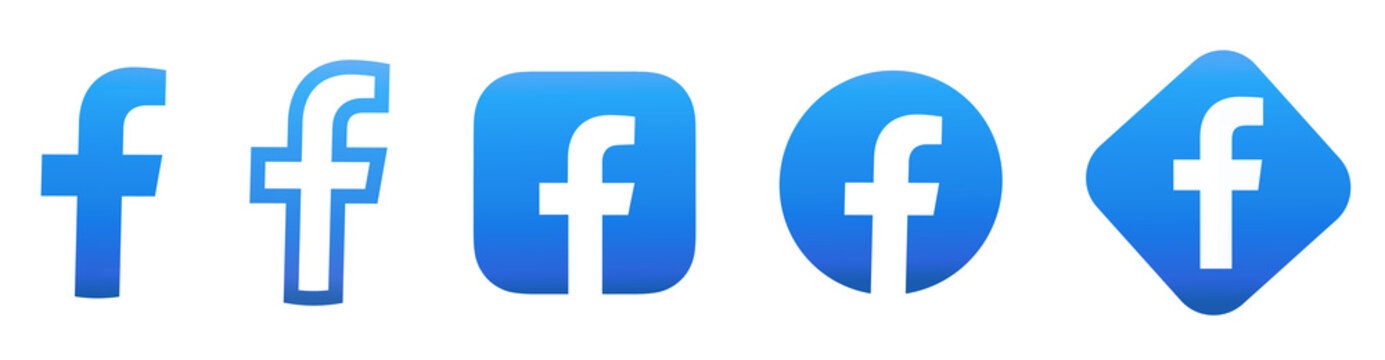 facebook logo set. facebook icon isolated. facebook button