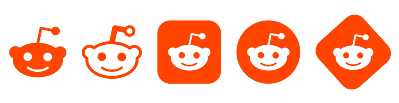 reddit logo set. reddit icon isolated. reddit button