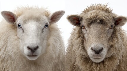 Obraz premium two sheep on white background