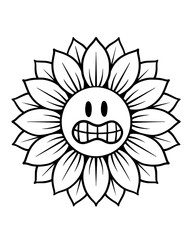 black and white cartoon illustration of a lion