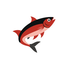 Obraz premium Salmon fish on white background