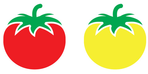 Tomato Vector illustration.Collection tomatoes,Tomato logo on white background. 