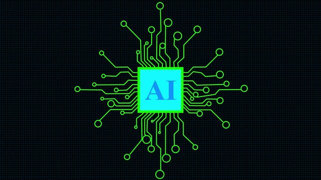 PONG Alpha.AI.Artificial intelligence.Seamless AI circuit lines loading process digit HUD HUI