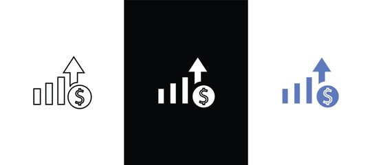 Investment outline icon. Investment solid fill vector symbol