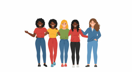 Obraz premium Diverse Women Friends Happy Smiling Together Friendship