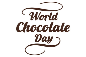 World Chocolate Day or International Chocolate Day, vector illustration, template for logo design, typography poster, greeting card, postcard, banner, flyer, sticker, t-shirt