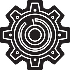 Business cog icon in neon style vector illustration